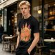 Sleeping Dinosaur Surrounded by Food Slices Graphic T-Shirt