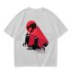 Olive T-Shirt With Black Cats And Red Panther Signal Graphic