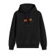 Black hoodie with playful Halloween pumpkin graphic design