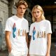 Olive T-Shirt With Blue Monster And Ghost Graphic Print