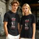 Olive Graphic T-Shirt With Tired Cat Holding Knife Slogan