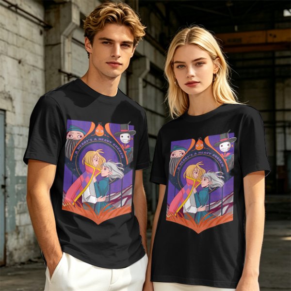 Howl's Moving Castle Characters Graphic Tee for Fans