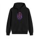 Black Hoodie With Vibrant Abstract Demon Graphic Print