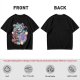 Olive T-Shirt With Maneki-Neko Sabertooth Cat And Crow Art