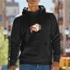 Black Hoodie With Cute Cartoon Toad Print