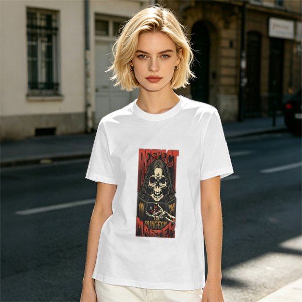 Respect Dungeon Master Grim Reaper Skull Graphic T-Shirt