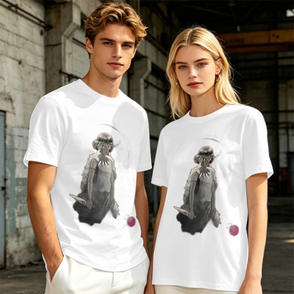 Olive T-Shirt Featuring Princess Mononoke Warrior Artwork
