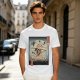 Samurai Cat Fighting Ninjas Ukiyo-e Style Graphic T-Shirt