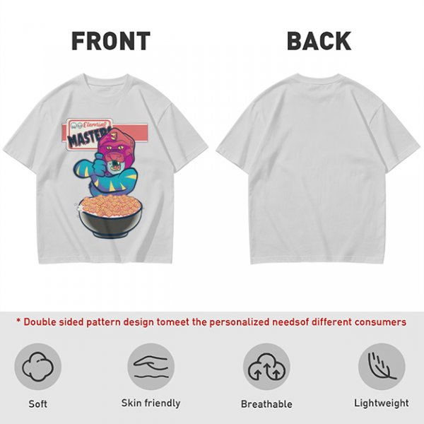Olive T-Shirt With Cartoon Monster Cereal Bowl Graphic And Eternal Masters Text