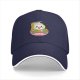 Black Baseball Cap With Cute Ramen Octopus Character Print