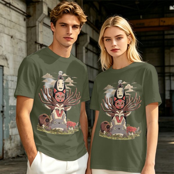 Studio Ghibli Spirited Away Princess Mononoke Totoro Character T-Shirt Art