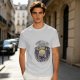 Olive Green T-Shirt with UFO Abducting Cow Graphic