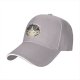 Black baseball cap with 'I DON'T CARE' and relaxed cat graphic