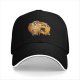 Black Baseball Cap With Funny Noah's Ark Cat Cartoon Print