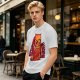 Olive T-Shirt With Nerdy Ginger Cat Reading Book Print