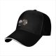 Black Baseball Cap With Retro Coffee Cup Cartoon Characters Print