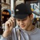 Black Baseball Cap With Cute Forest Spirit And Flower Print