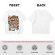 Olive t-shirt with cat bus ramen bowl graphic print