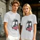 Olive T-shirt with Spirited Away Haku and Chihiro Anime Art Print