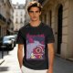 Olive T-shirt with Princess Mononoke Mask Graphic Print