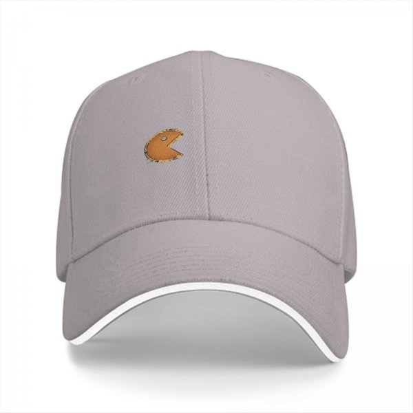 Black Baseball Cap With Retro Pac-Man Graphic Design