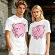 Olive Green T-Shirt With Cute Pink Piggy Bank Graphic Print