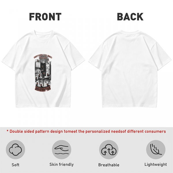 Olive t-shirt with cat kitchen graphic and 'Return to bed human' text