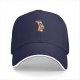 Black baseball cap with cute giraffe holding stack of books