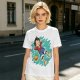 Olive anime t-shirt with Luffy relaxing in water print