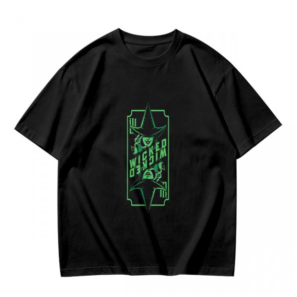 Olive Green T-Shirt With Wicked Witch Graphic Print