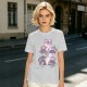 Olive green t-shirt with playful Mount Fuji character graphic print