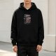 Black Hoodie With Relax We All Die Skeleton Palm Tree Graphic