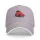 Black Baseball Cap With Playful Black Cat Red Thunder Cat Logo Print
