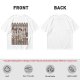 Olive Green T-Shirt with Cartoon Medieval Tavern Scene Print