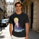 Olive T-Shirt with Watercolor Witch and Moon Art Print