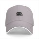 Black Baseball Cap With Grumpy Black Cat Graphic Design