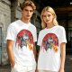 Olive T-Shirt With Laser Beam Shooting Cat Graphic