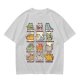 Olive green t-shirt with cute mythical monster cat graphic prints