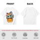 Olive t-shirt with sugar skull cat on jack-o'-lantern