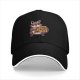 Black baseball cap with raccoon holding fast food trash sign