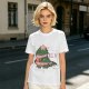 Olive T-shirt with Christmas T-Rex Dinosaur Graphic