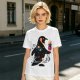 Olive T-Shirt With Cosmic Penguin And Ice Cream Print