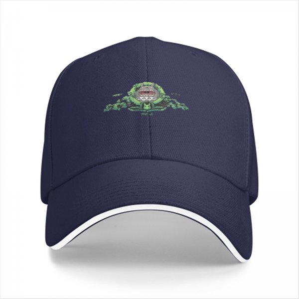Black Baseball Cap With Forest Spirit Graphic Design
