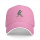 Black Baseball Cap With Dinosaur Musician Graphic Print