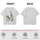 Olive T-Shirt With Cartoon Coffee Mug And Wine Bottle Print