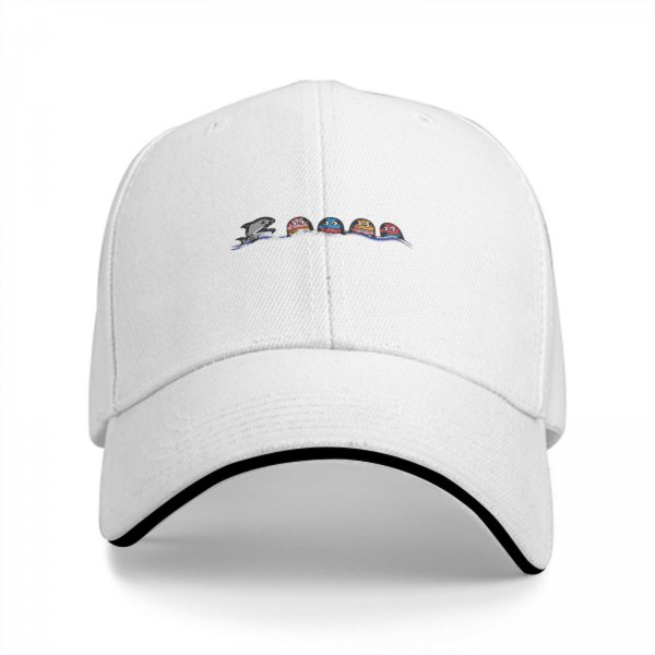 Black baseball cap with cute sea creature graphic design