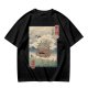Olive t-shirt with ukiyo-e style Howl's Moving Castle print