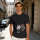 Olive T-Shirt with Retro Cartoon Coffee Cup Characters Graphic