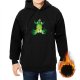 Black Hoodie With Green Ghostly Villain Graphic Print