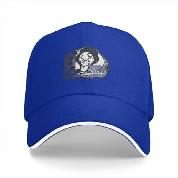 Black Baseball Cap With Ghost 1996 Graphic Print